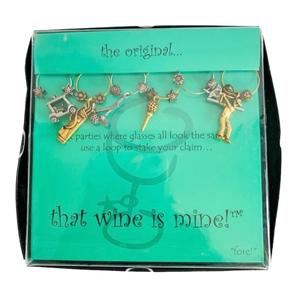 That Wine Is Mine! Gold Wine Charms Set